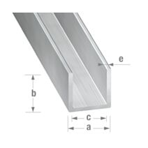 Profilé U alu brut 10 x 10 x 10 x 1 mm int.8 2m - CQFD