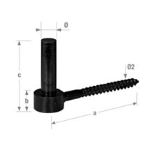 Gond à visser D16 x 102 mm acier noir - CQFD