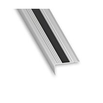 Nez de marche +vis argent+pvc noir 45x23mmx1m