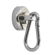 4 Mousquetons Aimant Néodyme Argenté Ø25mm - CQFD