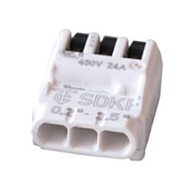 5 bornes pour 3 fils rigides 0,5-2,5mm2