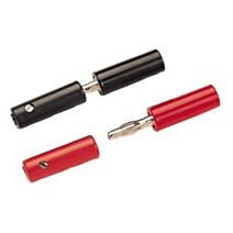 4 fiches banane mâle/femelle Ø4mm noir/rouge - TIBELEC