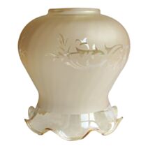 verre tulipe ambré satiné gravé - TIBELEC