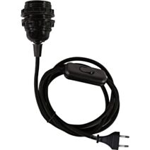Kit cordon pré-équipé E27 fil tissu noir - TIBELEC