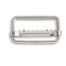 2 boucles glissières crantées acier nickelé pour sangle larg