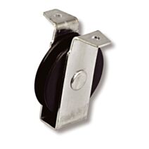 Poulie à chape à patte acier zingue galet Ø40mm pour corde Ø9mm - CHAPUIS