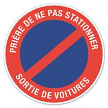 Disque de signalisation "Sortie de voitures" rouge/bleu - CHAPUIS