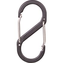Mousqueton double ouverture alu noir Dim.5x2,3cm