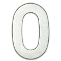 Chiffre "0" acier inoxydable adhésif hauteur 9,5cm