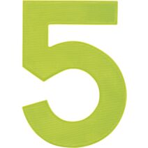 Chiffre "5" PVC adhésif jaune hauteur 8 cm