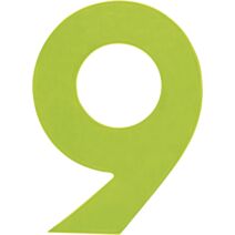 Chiffre "9" PVC adhésif jaune hauteur 8 cm