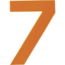 Chiffre "7" PVC adhésif orange hauteur 8 cm