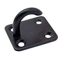 2 Platines Rectangulaires + Crochet Ouvert D6mm 40x50mm noir - CHAPUIS
