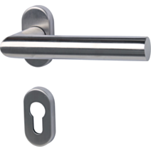 Poignée de porte sur rosace Edison inox mat alu - ALPERTEC