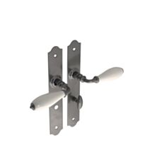 Ensemble de poignée Rustica fer patiné porcelaine blanche co