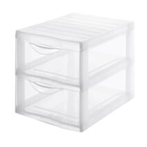 Tour de rangement Orgamix 2 tiroirs transparent - SUNDIS