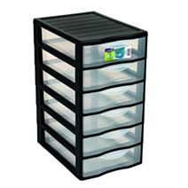 Tour de rangement Orgamix A4 6 tiroirs noir - SUNDIS