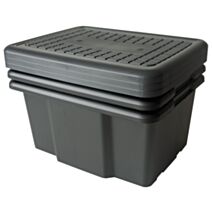 Lot de 3 bacs de rangement Squara 30 L noir - SUNDIS