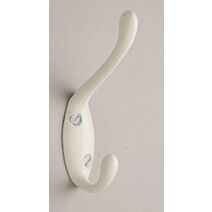 Crochet double vertical en zamak blanc x2