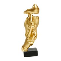 Statue Visage 9,5 x 10 x 26,5 cm doré/noir - OSTARIA