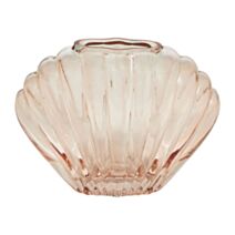 Vase en verre Coquillage 18,5 x 7 x 14,5 rose - OSTARIA