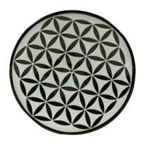 Porte encens Rond Blanc/noir Ø10cm - OSTARIA