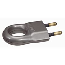 Fiche électrique 2p 6 a plastique anneau extraction alu - LEGRAND