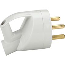 Fiche mâle à anneau 2pôles+terre 20a grise