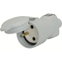 Fiche femelle Plexo 2 pôles + terre + clapet protection IP44