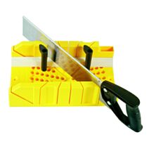 Boîte à coupe plastique avec cales excentriques et scie à dos - STANLEY