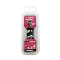 Lot de 40 écrous à sertir tête plate en acier taille M4 - FISCHER DAREX