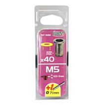 Lot de 40 écrous à sertir tête plate en acier M5 - FISCHER DAREX