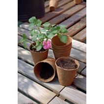 24 pots ronds 100% biodégradables marron Ø 6cm