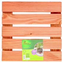 Roule pot bois FSC lasuré Marron 0,40x0,40m