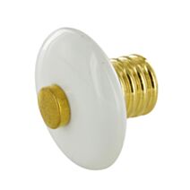 Bouton Turban D34mm Plastique blanc coeur laitonné