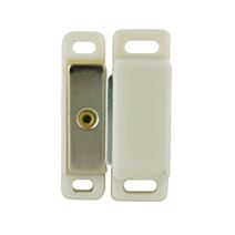 Loqueteau magnétique rectangulaire à visser à pattes plastique blanc 46x16x15mm - CIME