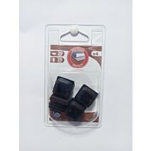 Embout carré rentrant PVC 20x20mm noir x4 - CIME