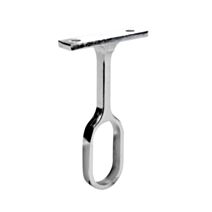 Support milieu fixe zamak chromé pour tube ovale 30x15mm chrome - CIME