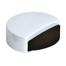 Butée de porte à coller au sol en plastique blanc et mousse noire - CIME