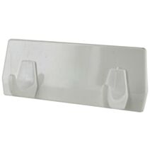 Crochet adhésif barre h35 l90 plastique blanc