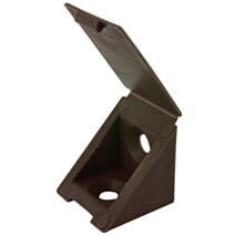 Taquet équerre simple 23x23x23mm plastique brun