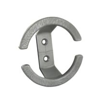 Patère éco 1 tête et 1 crochet - plastique gris - CIME