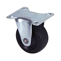 Roulette fonctionelle fixe à platine caoutchouc noir Ø40mm charge 20kg - CIME