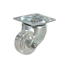 Roulette pivotante à platine polychoc transparent Ø25mm charge 12kg - CIME