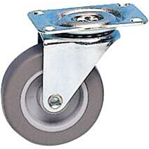 Roulette pivotante à platine caoutchouc gris non tâchant Ø32mm - CIME
