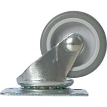 Roulette pivotante à platine caoutchouc gris non tâchant Ø42mm charge 15kg - CIME