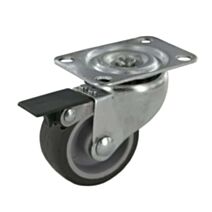 Roulette pivotante à platine avec frein caoutchouc gris non tâchant Ø50mm - CIME