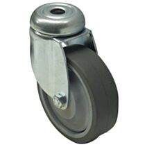Roulette pivotante à œil caoutchouc gris Ø75mm charge 60kg - CIME