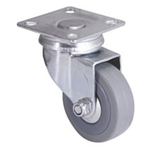 Roulette pivotante à platine caoutchouc gris non tâchant Ø50mm charge 40kg - CIME