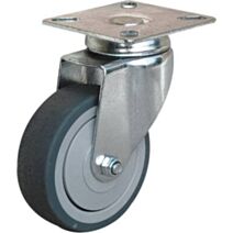 Roulette pivotante à platine caoutchouc noir Ø100mm charge 70kg - CIME